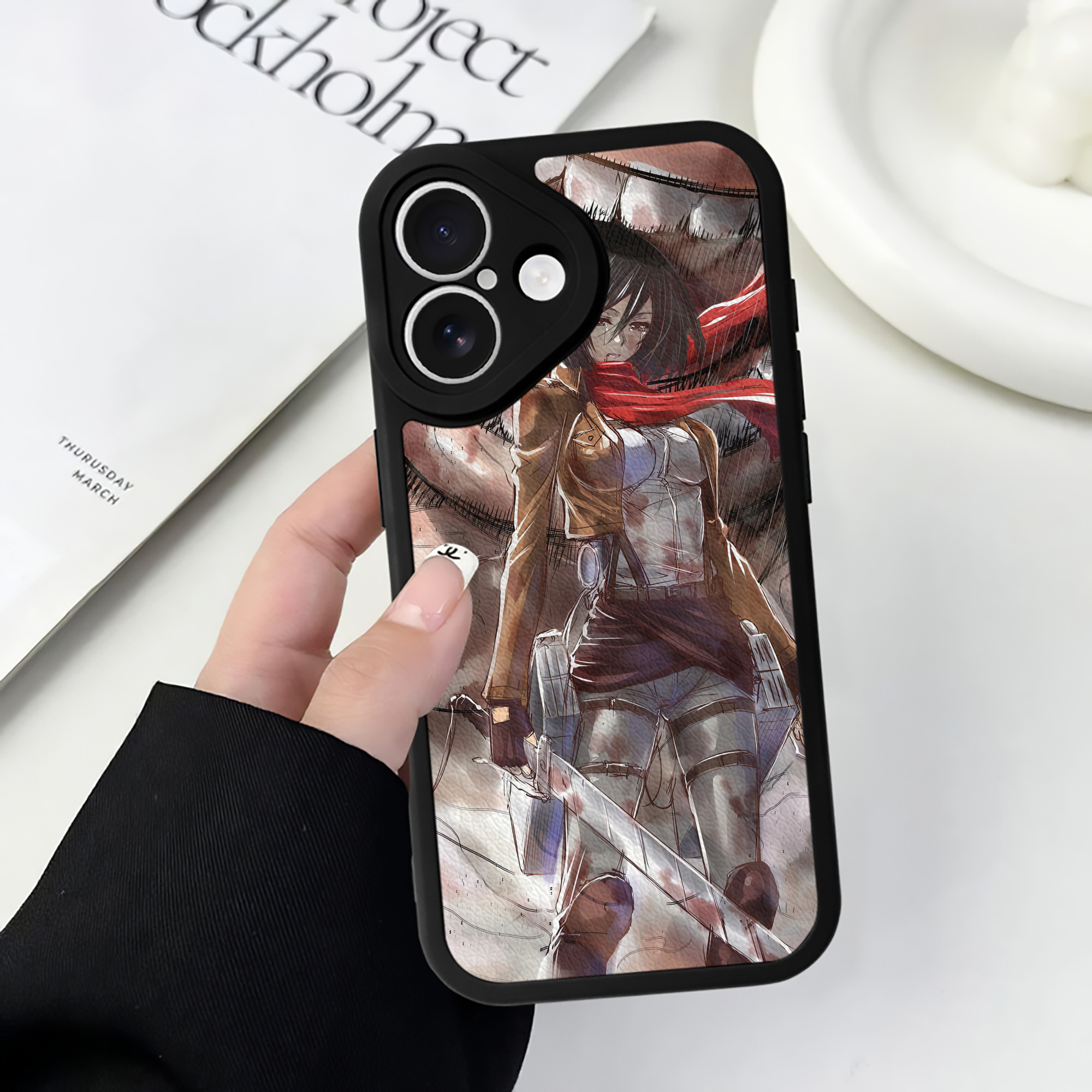 （画像用） 進撃の巨人 Attack on Titan 【iPhone 16シリーズ対応】シリコンスマホケース（レザー調） 材質：シリコン